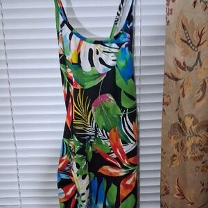 Colorful Tropical Print Dress